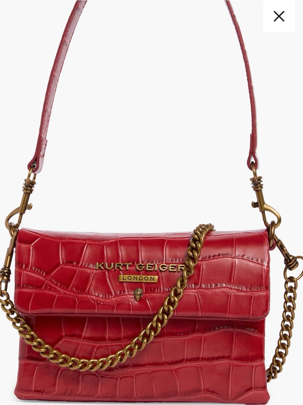 ❤️ MINI BROMPTON CROC EMBOSSED RED LEATHER CROSSBODY BAG! ❤️❤️
